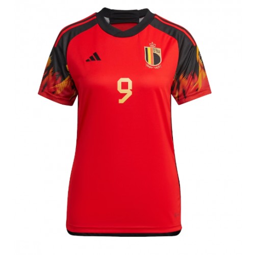 Maillot de foot Belgique Romelu Lukaku #9 Domicile Femmes Monde 2022 Manches Courte